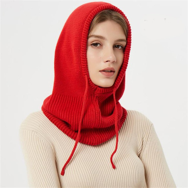 Puili | Winter Knit Beanie | Hooded Balaclava Style | Reinforced Wool-Blend Thermal Insulation | Adjustable Drawstring Fit | Wind-Resistant High-Volume Headwear
