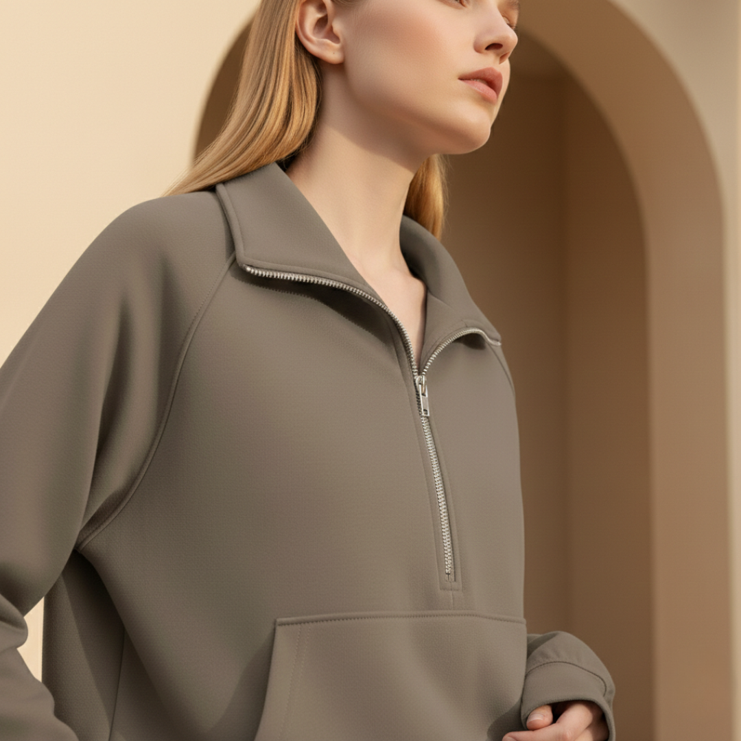 Casual Two Piece Set Half Zip