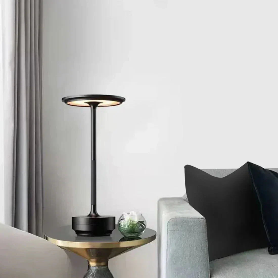 Modern Brass Cone LED Rechargeable Table Lamp 1-Light