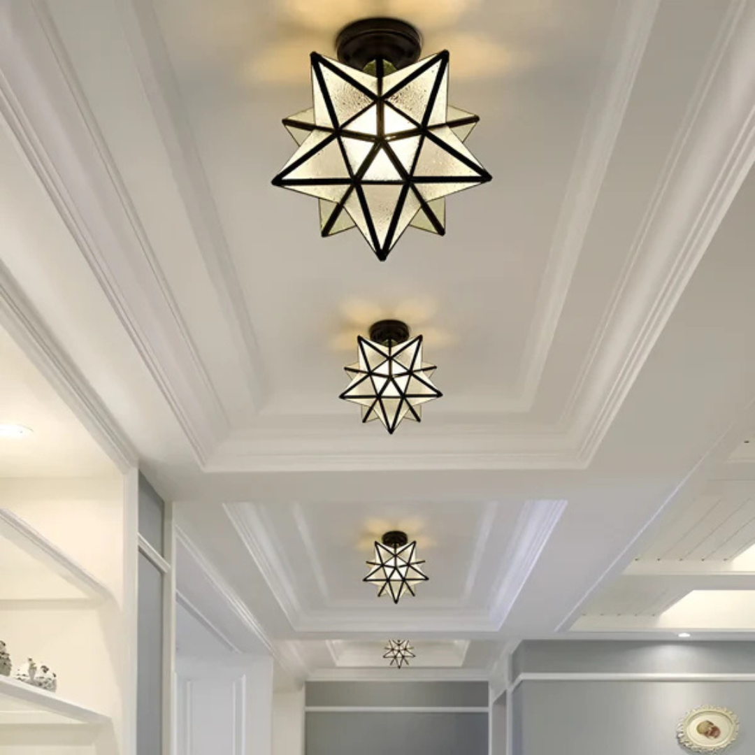 Modern Glass Star LED Ceiling Light 1-Light