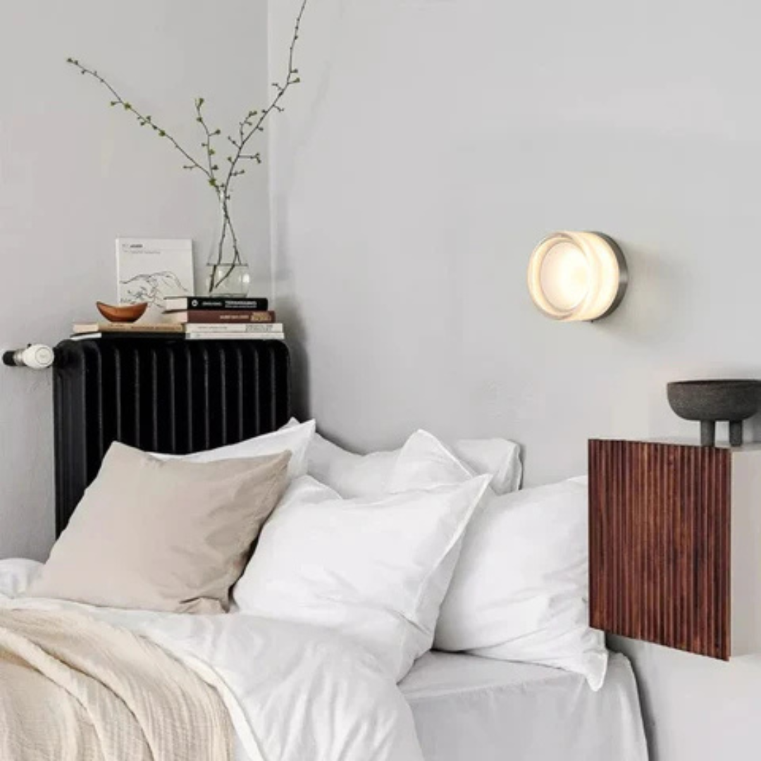 Applique da parete rotonda in vetro moderno LED 1 luce
