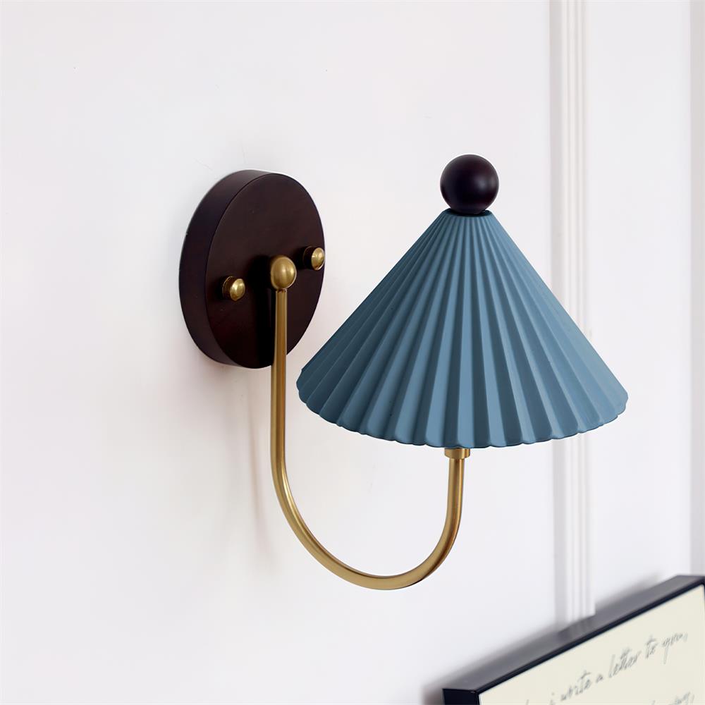 Applique da parete nordica retrò in ceramica plissettata LED 1 luce