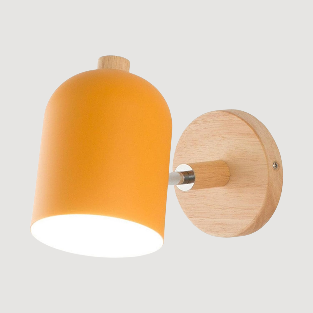 Applique da parete scandinava cilindrica in legno LED 1 luce
