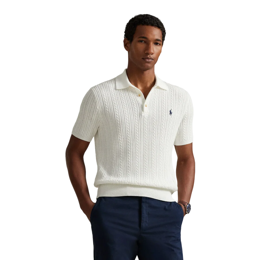 Ralph Lauren Cable-Knit Cotton Polo Jumper