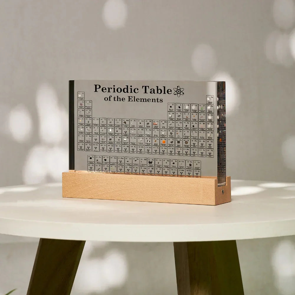 Authentic Elements Illuminated Real Elements Periodic Table Decorative Science Display