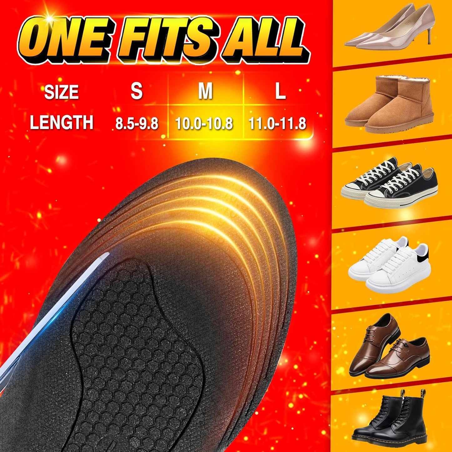 Rechargeable Heated Insoles Remote Control Foot Warmers