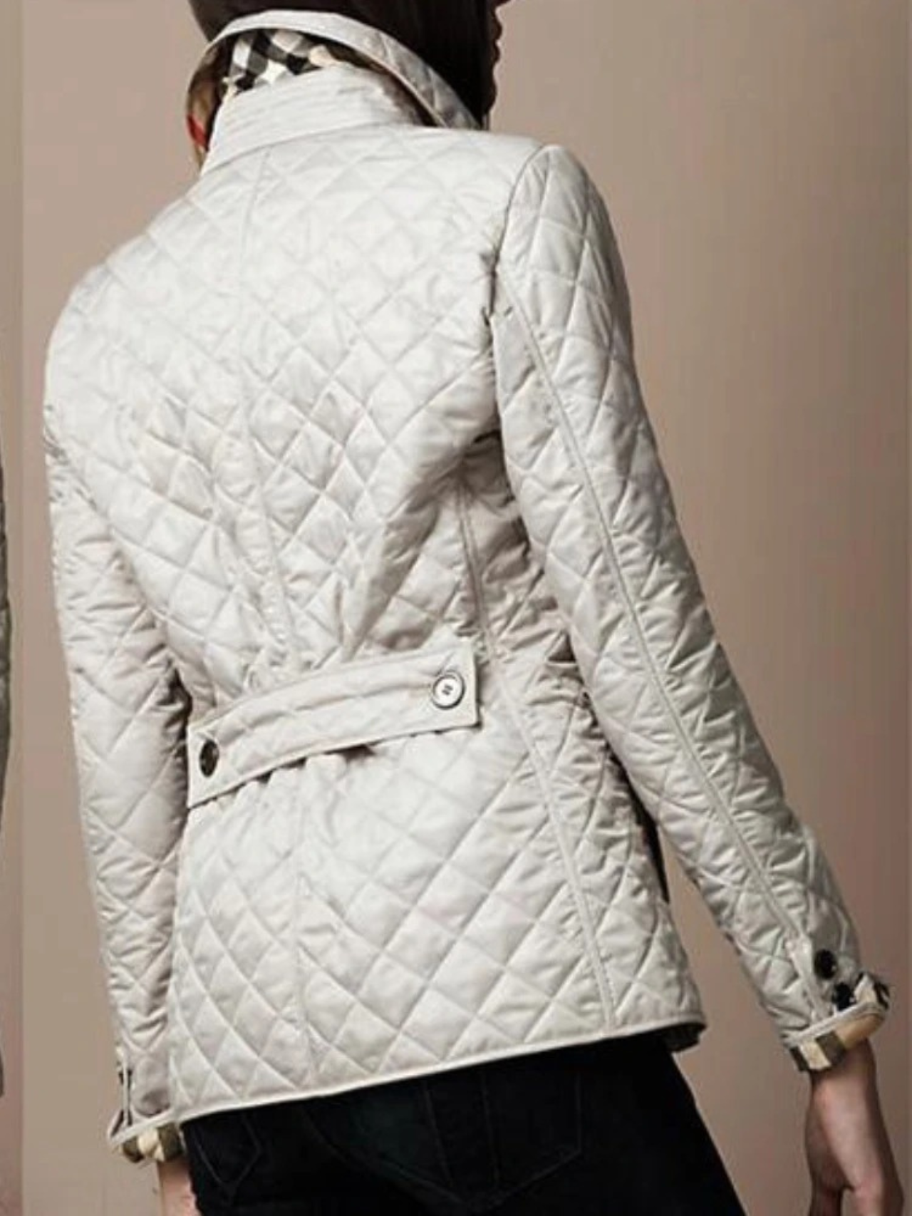 Women’s Casual Quilted Jacket with Turned-Down Collar