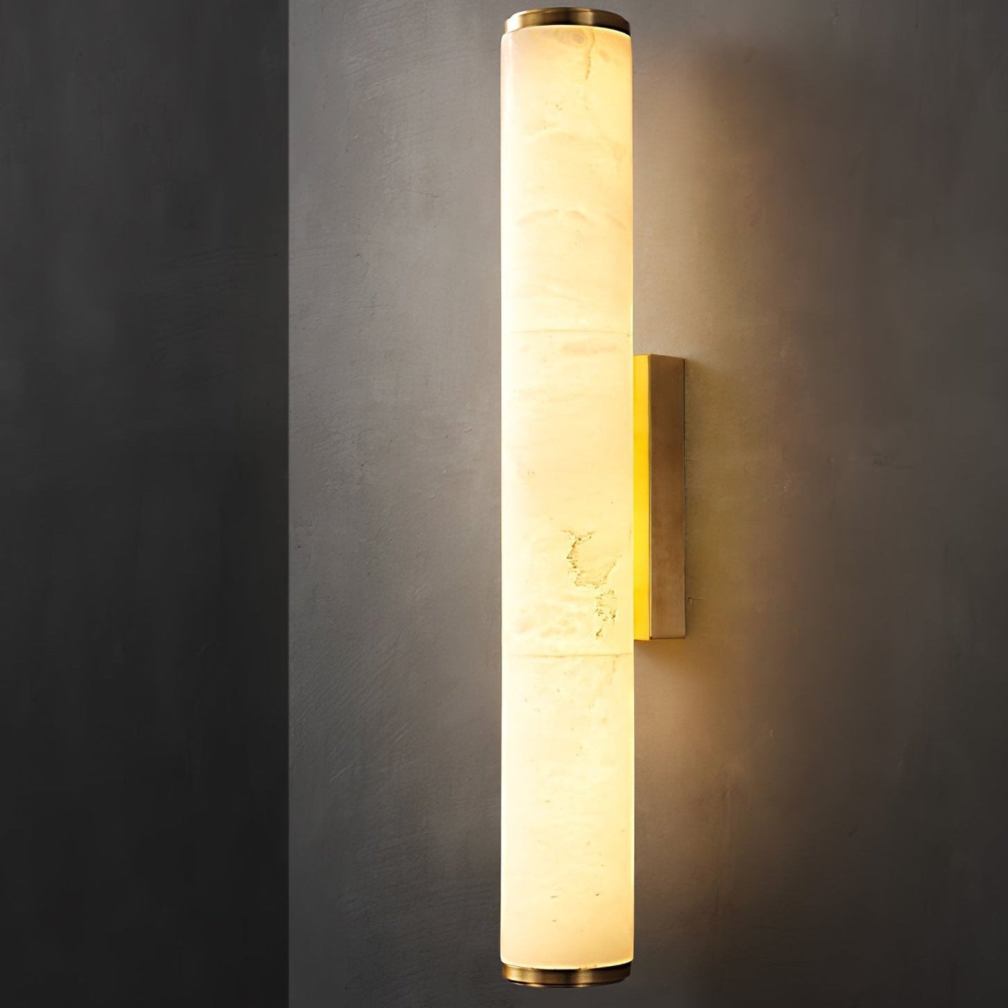 Modern Minimalist Spanish Marble Copper Wall Sconce LED 1-Light