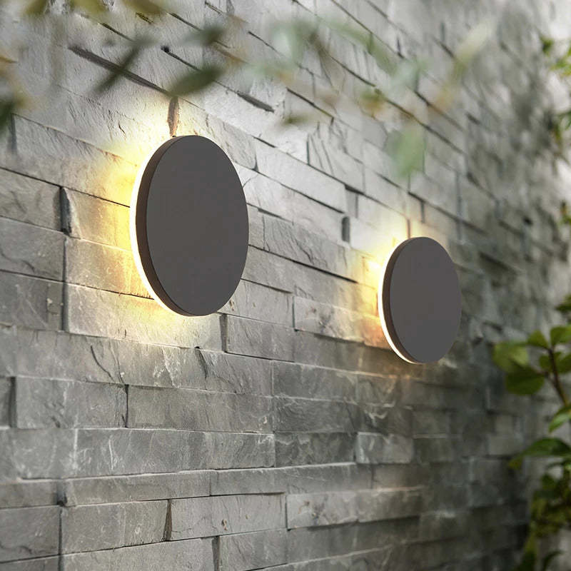 Modern Minimalist Round LED Wall Sconce IP65 Outdoor 1-Light