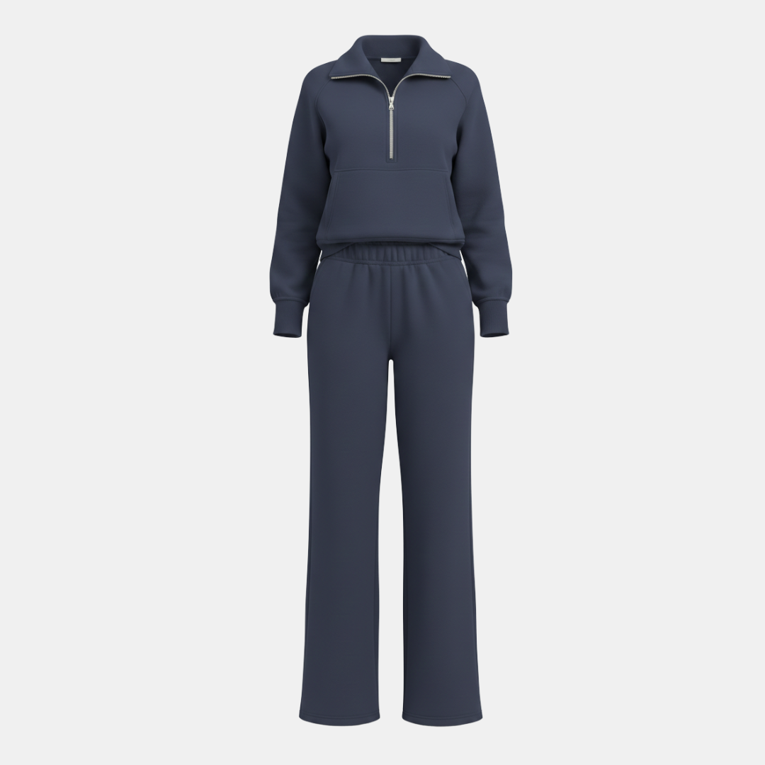 Casual Two Piece Set Half Zip