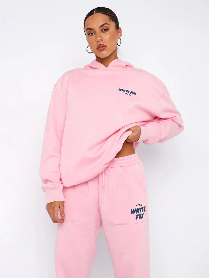 Women's Lounge Set | Pink Cotton Blend Hoodie and Joggers