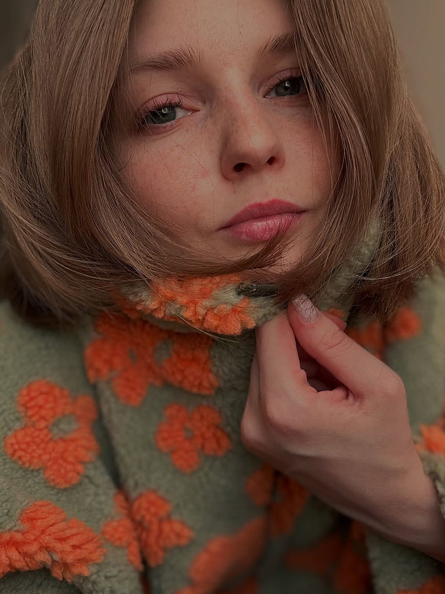 Cozy Floral Fleece Pullover