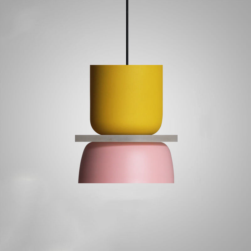 Lampada a sospensione nordica in lega di zinco bicolore a cupola LED 1 luce