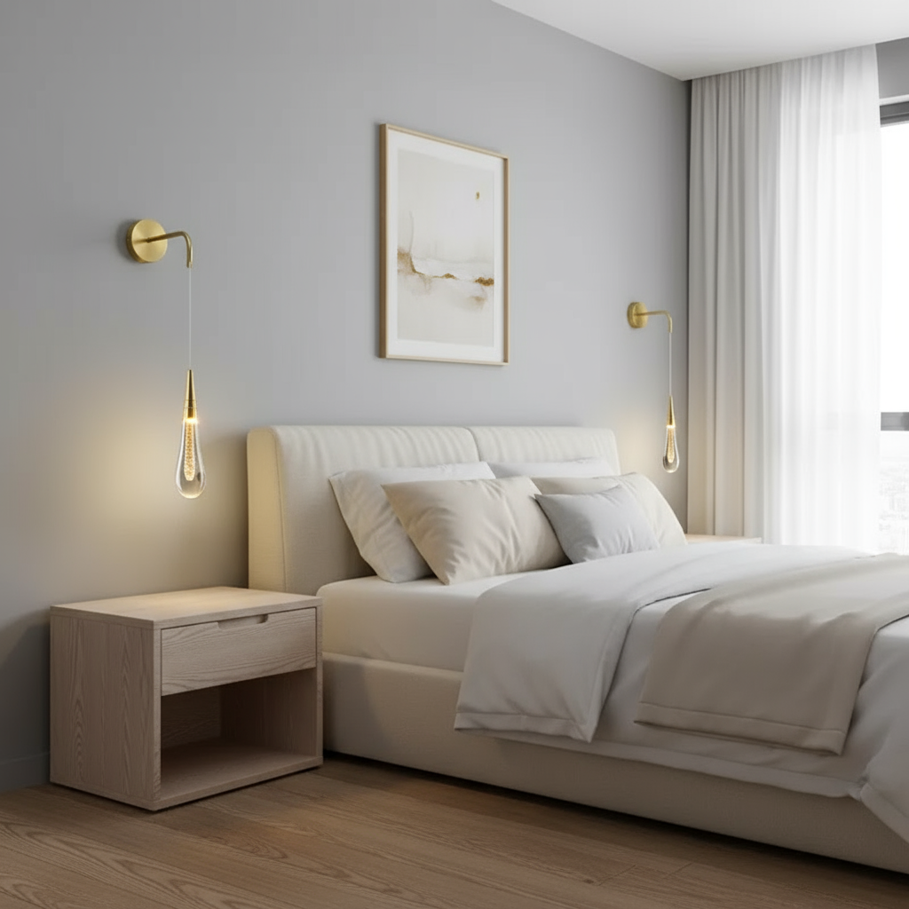 Applique da parete moderna in vetro a goccia con LED 1 luce
