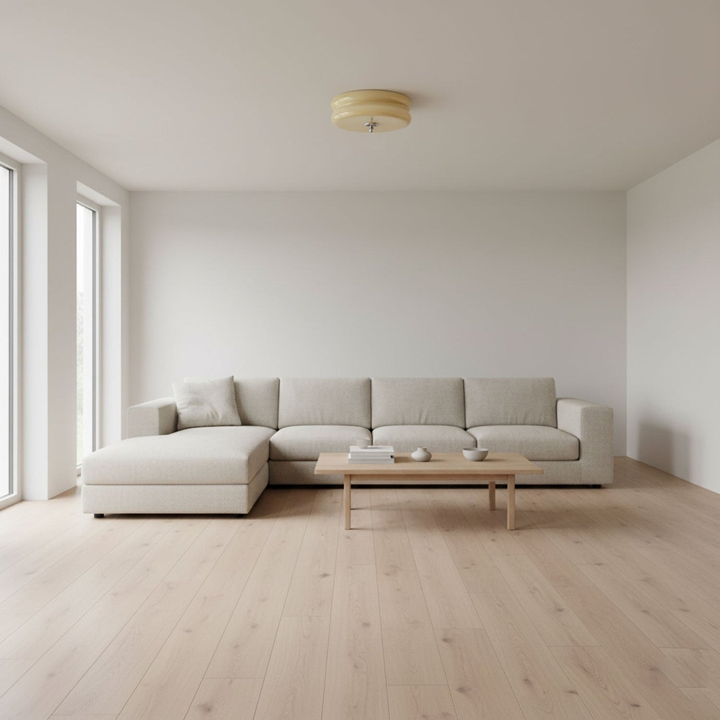 Art Deco Vintage Round Glass Ceiling Light 1-Light