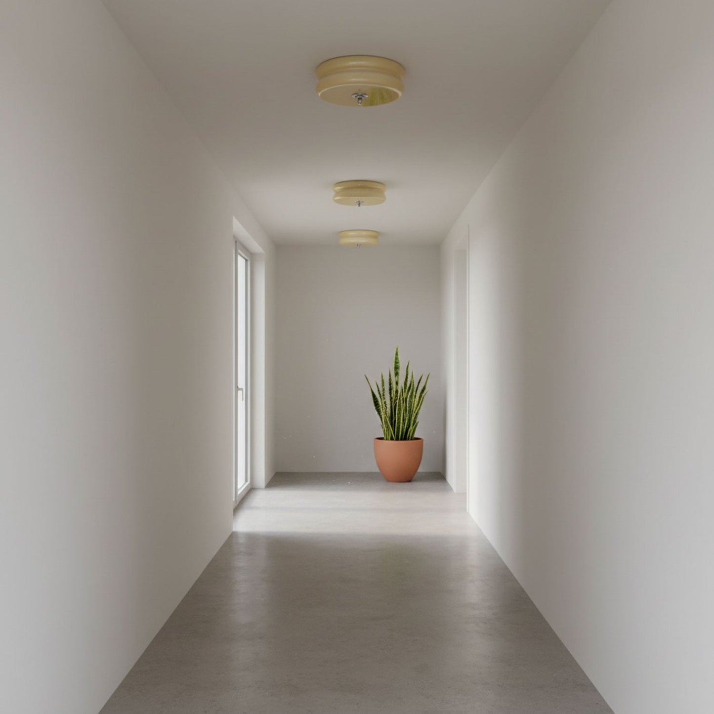 Art Deco Vintage Round Glass Ceiling Light 1-Light