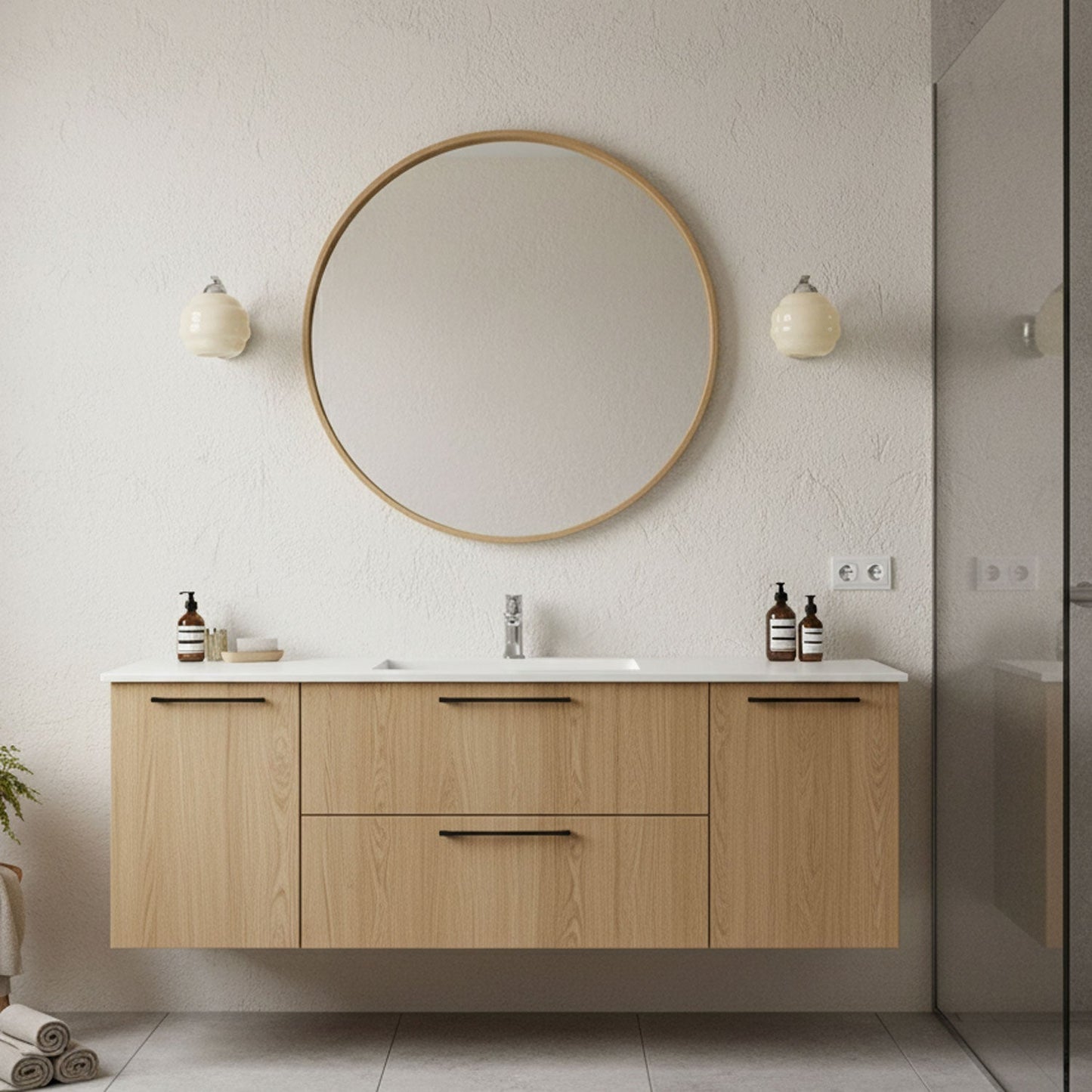 Art Deco Rippled Globe Glass Wall Sconce 1-Light