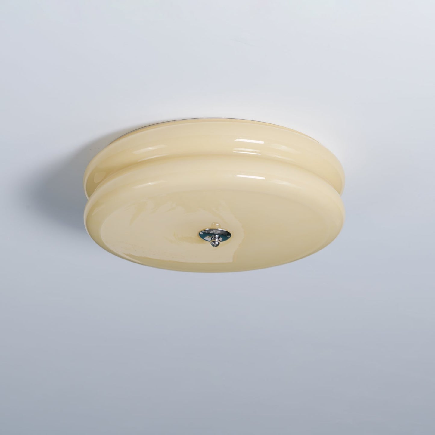 Art Deco Vintage Round Glass Ceiling Light 1-Light