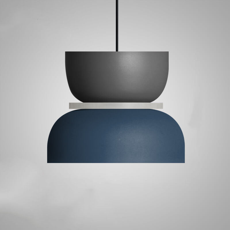 Lampada a sospensione nordica in lega di zinco bicolore a cupola LED 1 luce