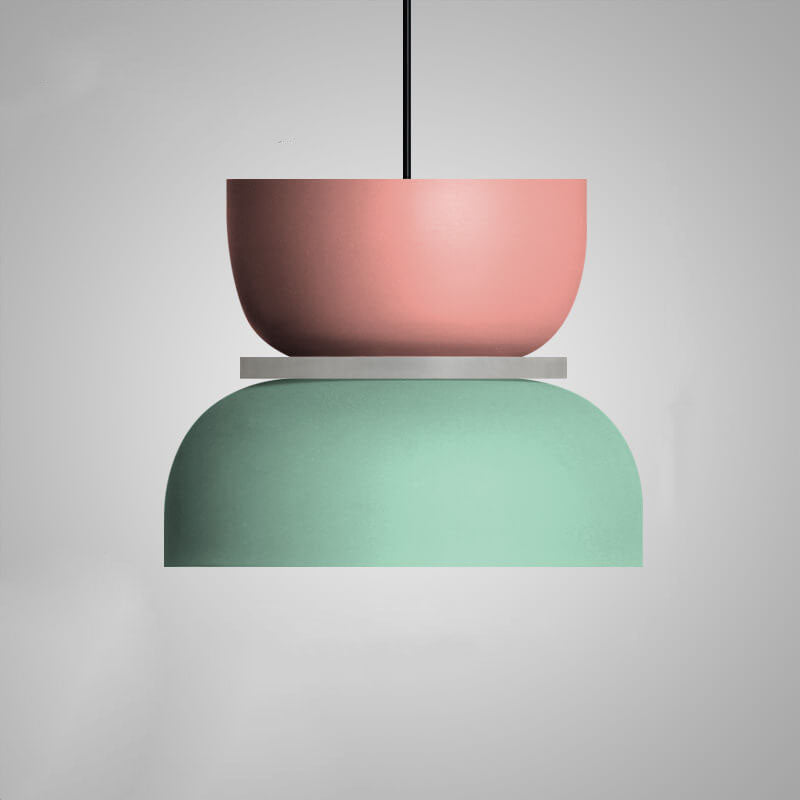 Lampada a sospensione nordica in lega di zinco bicolore a cupola LED 1 luce