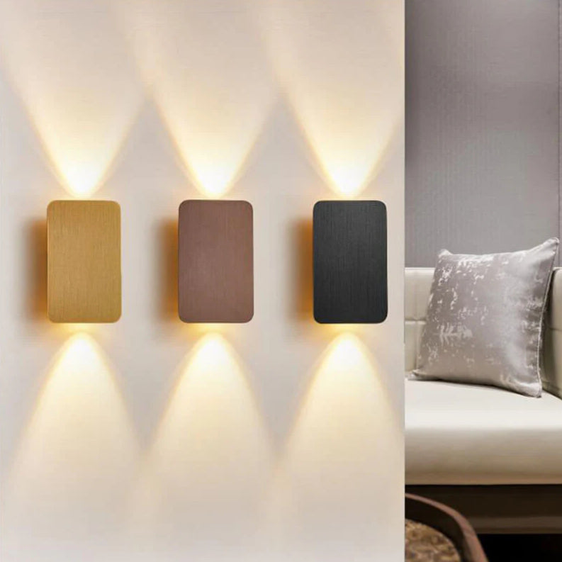 Applique da parete nordica minimalista in vetro rettangolare LED 2 luci
