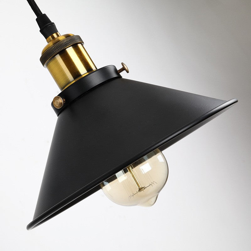 Applique da parete retrò industriale in ferro battuto con carrucola 1 luce