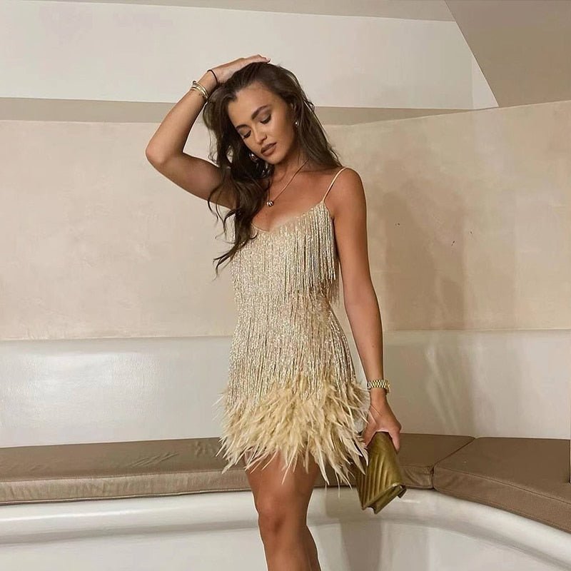 Puili | Feather Mini Dress