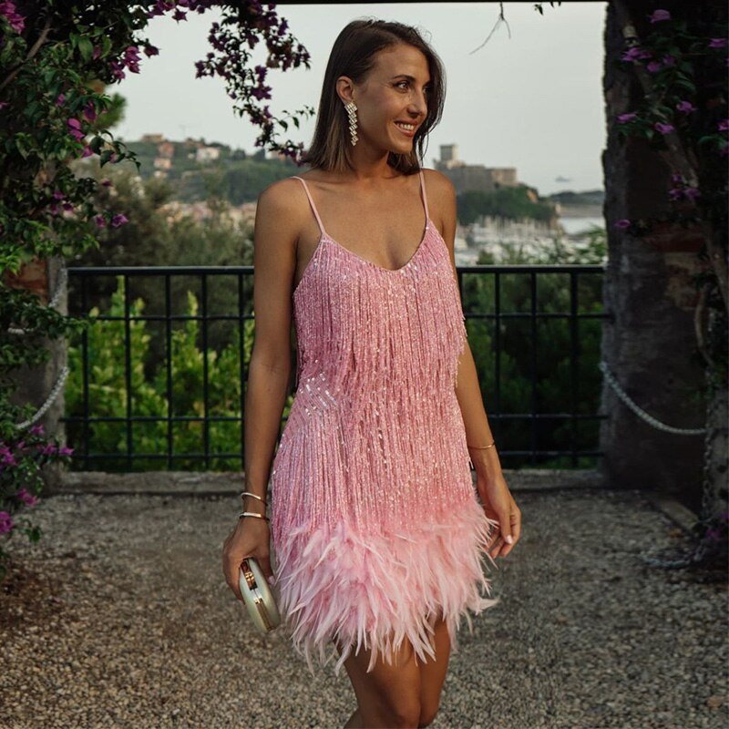 Puili | Feather Mini Dress