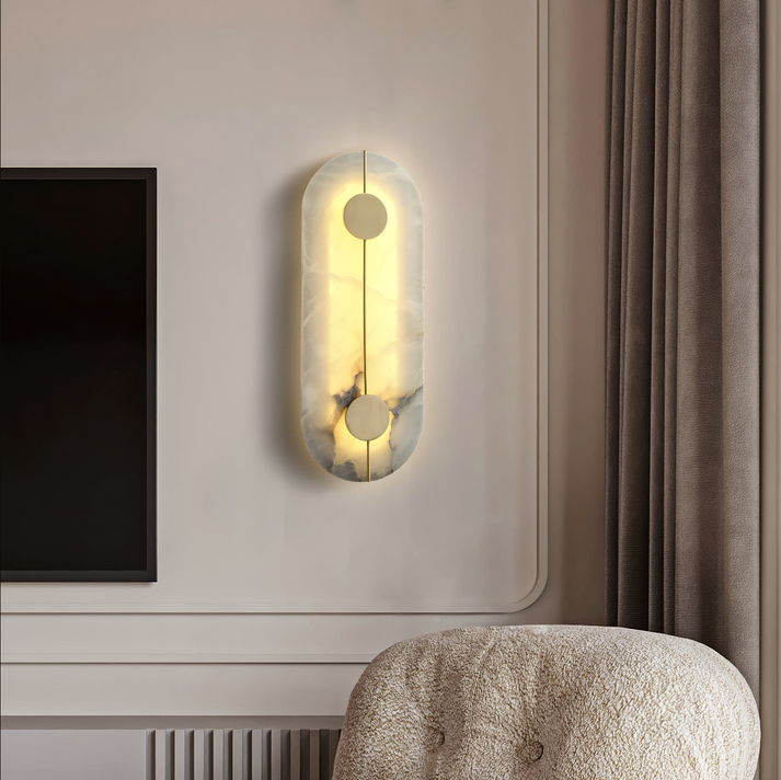 Modern Nordic Marble Round Wall Sconce LED 1-Light