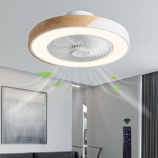 Modern Wood LED Ceiling Light with Fan 1-Light