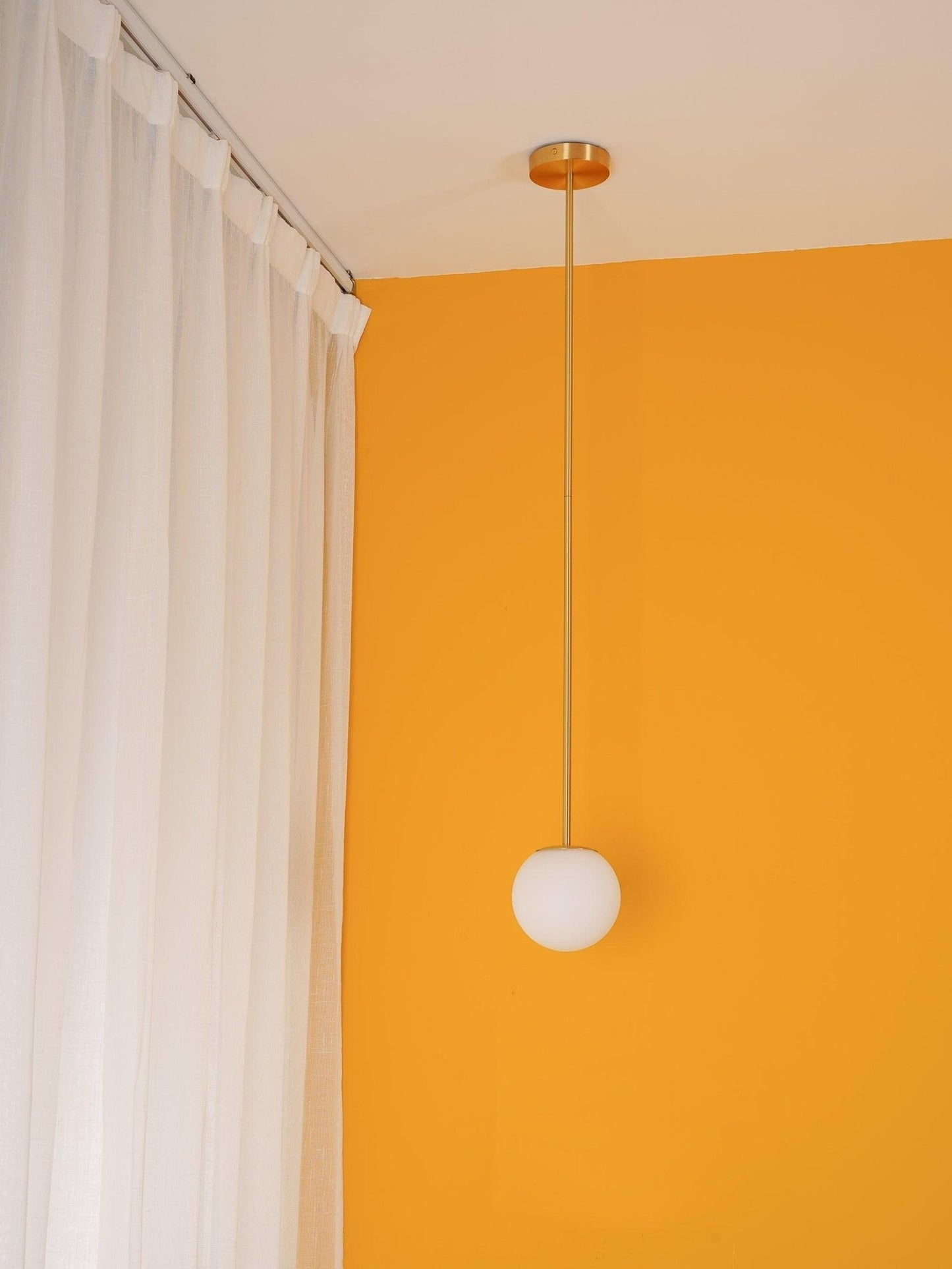 Minimalist Brass Globe Glass Pendant 1-Light