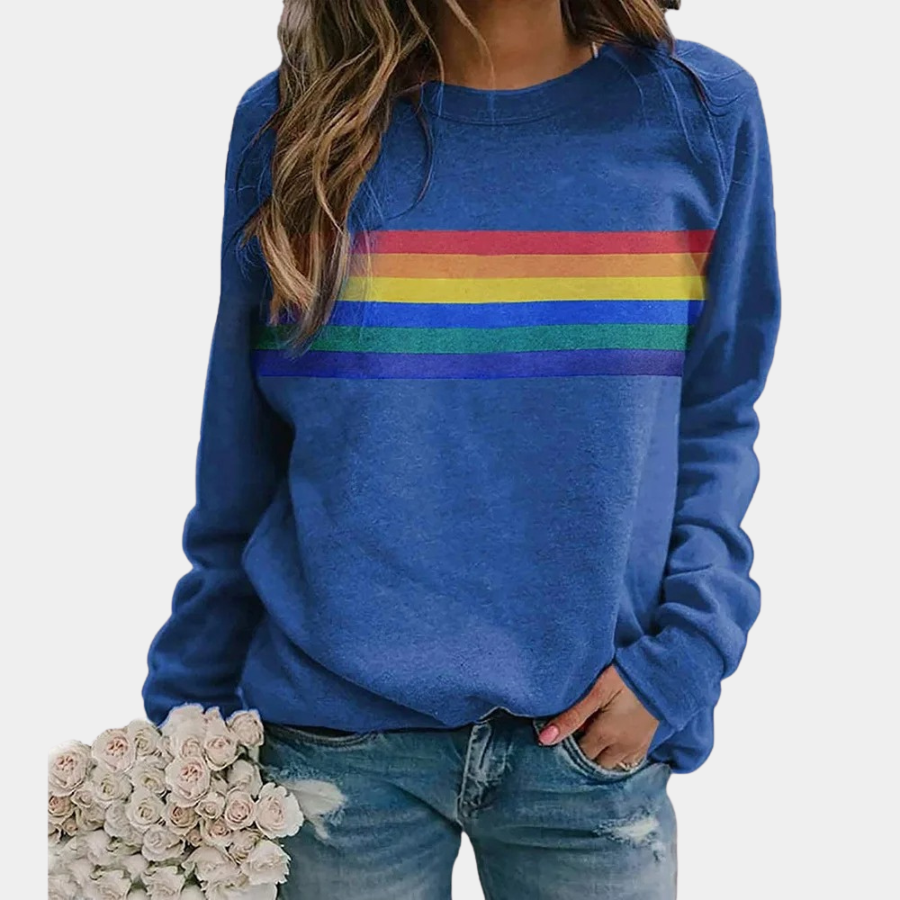 Puili | Rainbow Stripe Sweatshirt