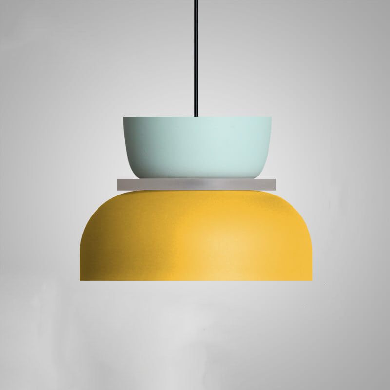 Lampada a sospensione nordica in lega di zinco bicolore a cupola LED 1 luce