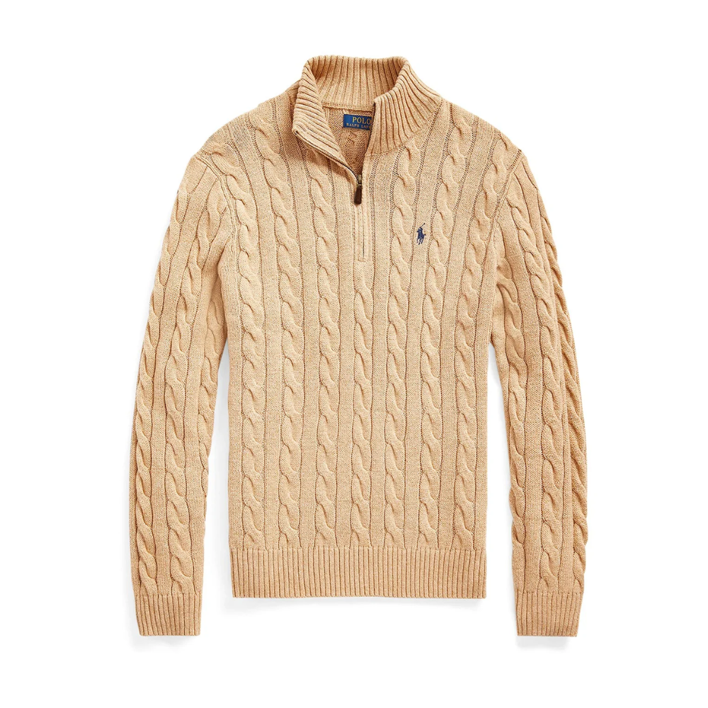Ralph Lauren Cable-Knit Cotton Quarter-Zip