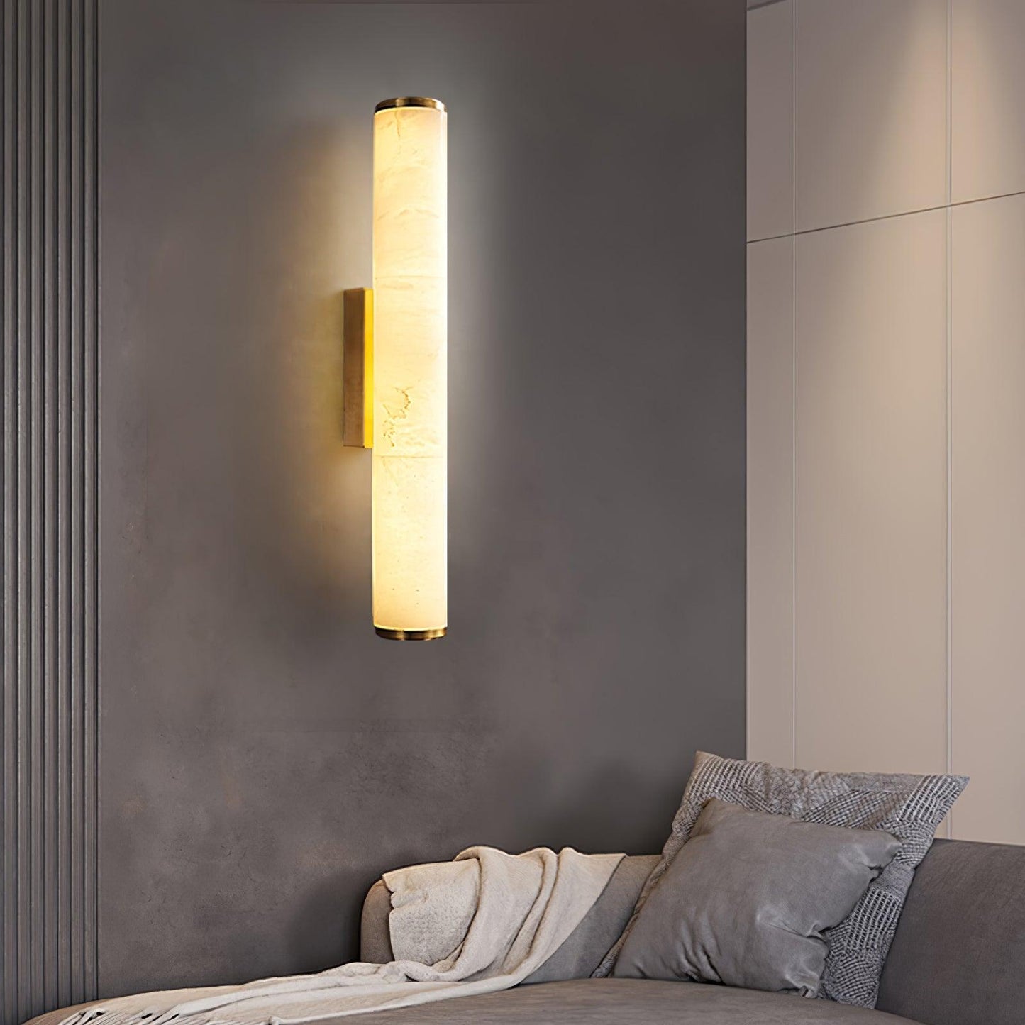 Modern Alabaster Tube LED Wall Sconce 1-Light