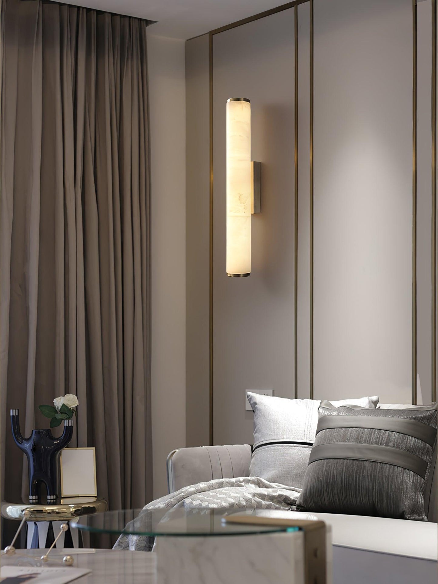 Modern Alabaster Tube LED Wall Sconce 1-Light