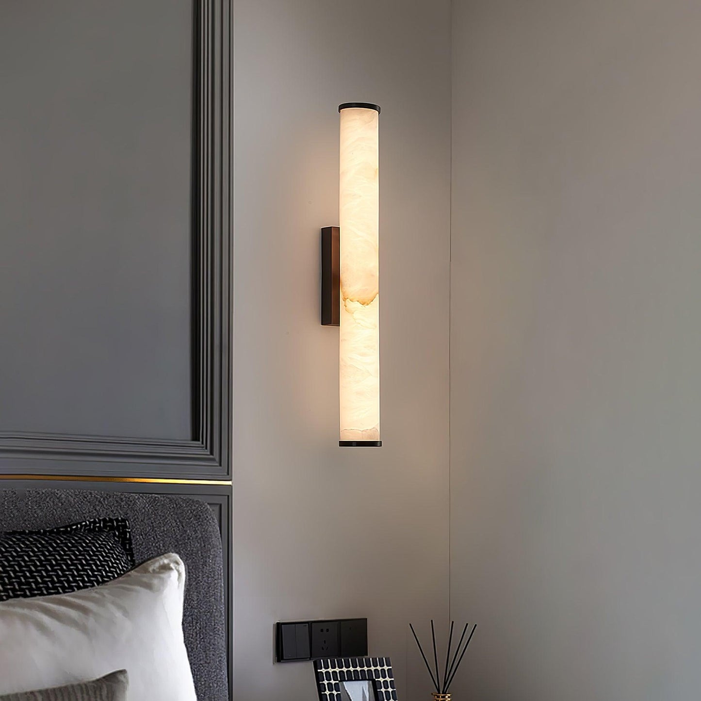 Modern Alabaster Tube LED Wall Sconce 1-Light