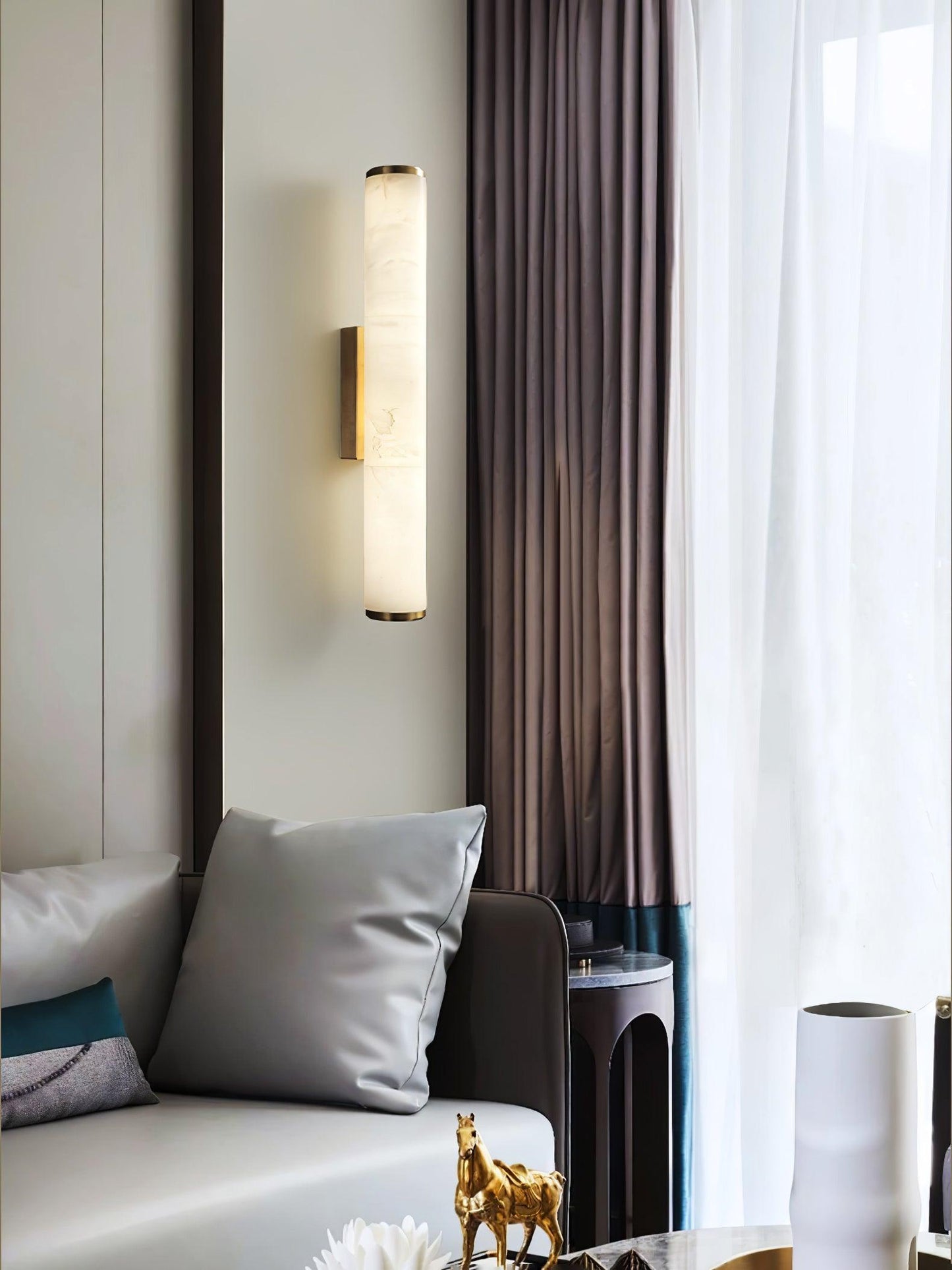 Modern Alabaster Tube LED Wall Sconce 1-Light