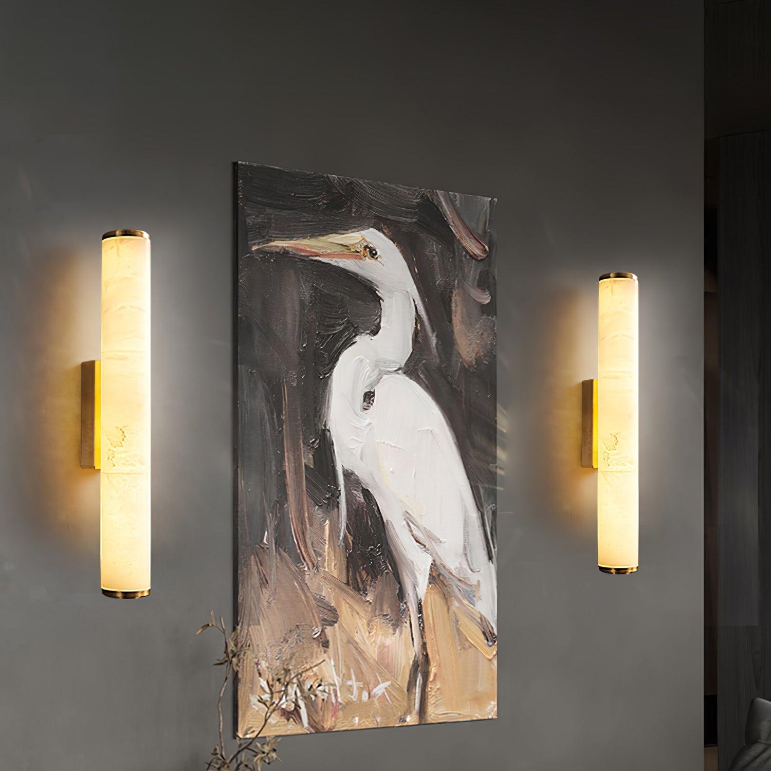 Modern Alabaster Tube LED Wall Sconce 1-Light