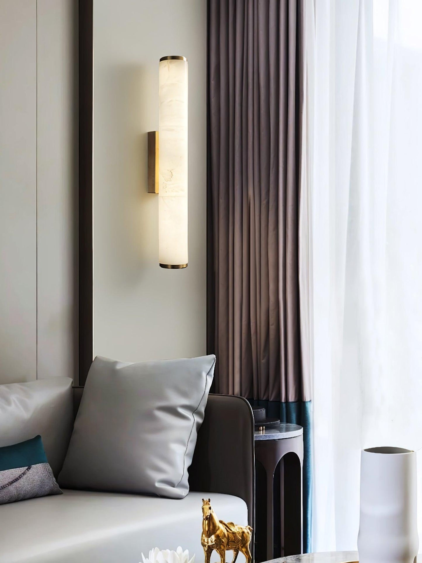 Modern Alabaster Tube LED Wall Sconce 1-Light