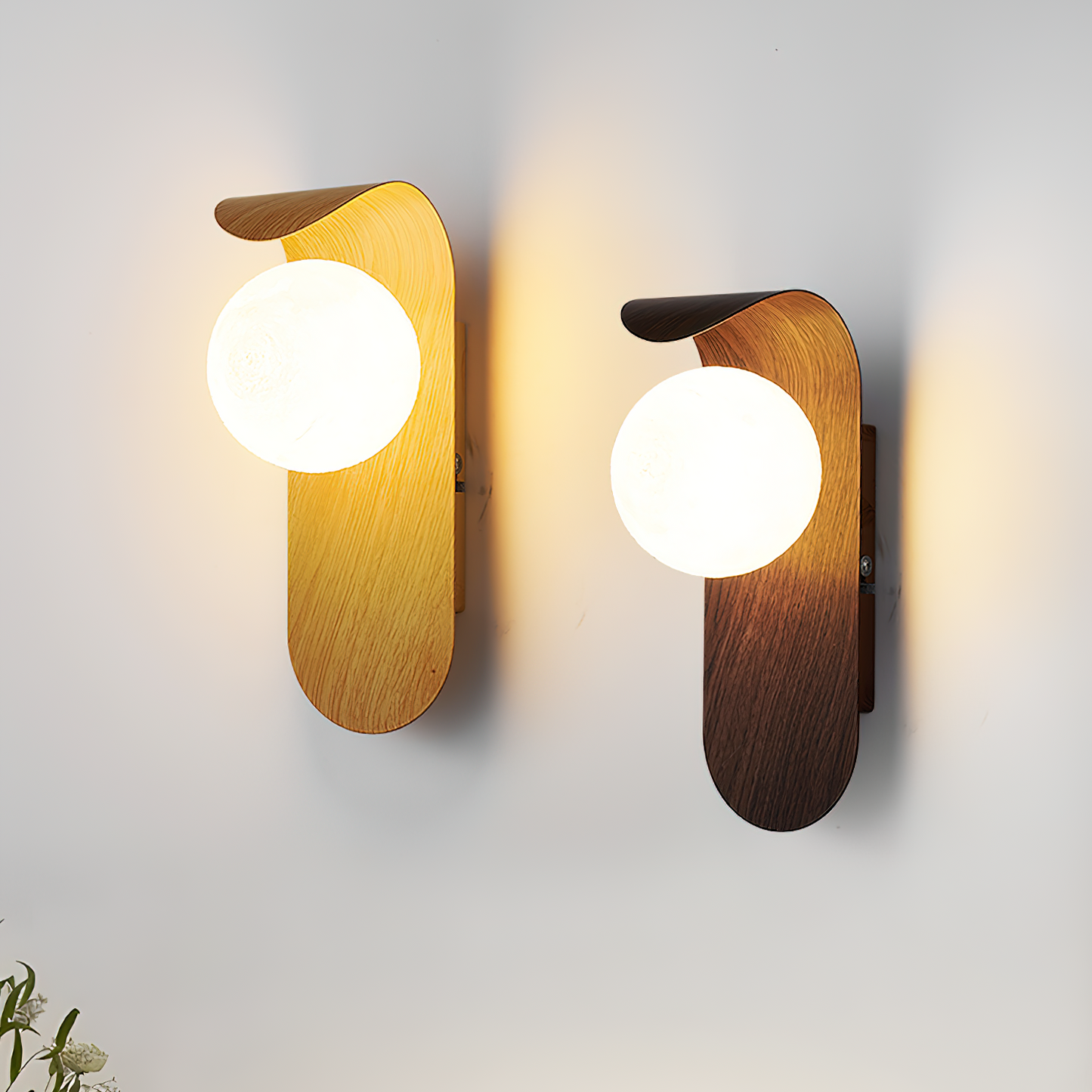 Nordic Wood Globe Wall Sconce LED 1-Light