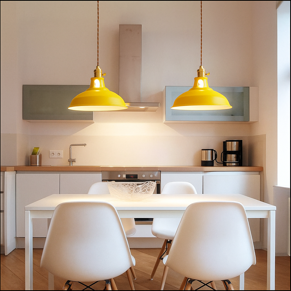 Industrial Colourful Metal Dome Pendant Light LED 1-light