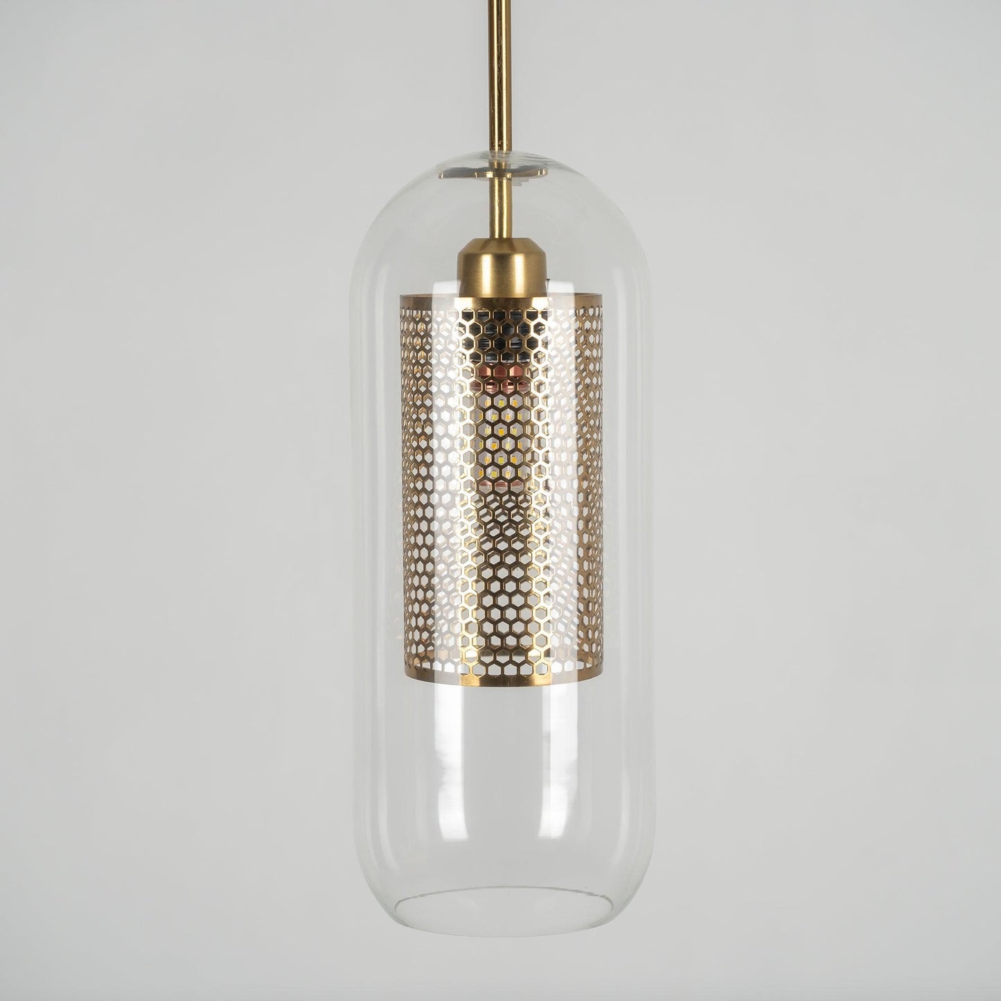 Modern Capsule Perforated Glass Pendant Light 1-Light