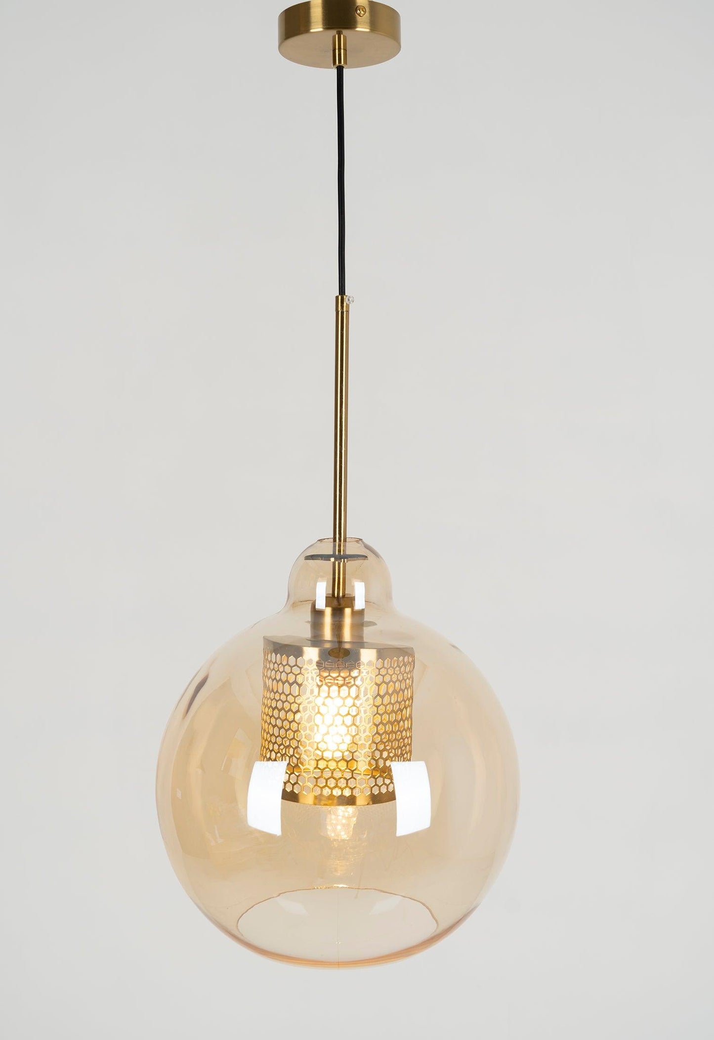 Modern Capsule Perforated Glass Pendant Light 1-Light