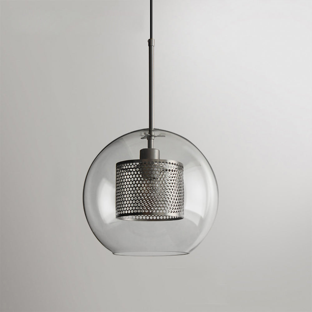 Modern Capsule Perforated Glass Pendant Light 1-Light
