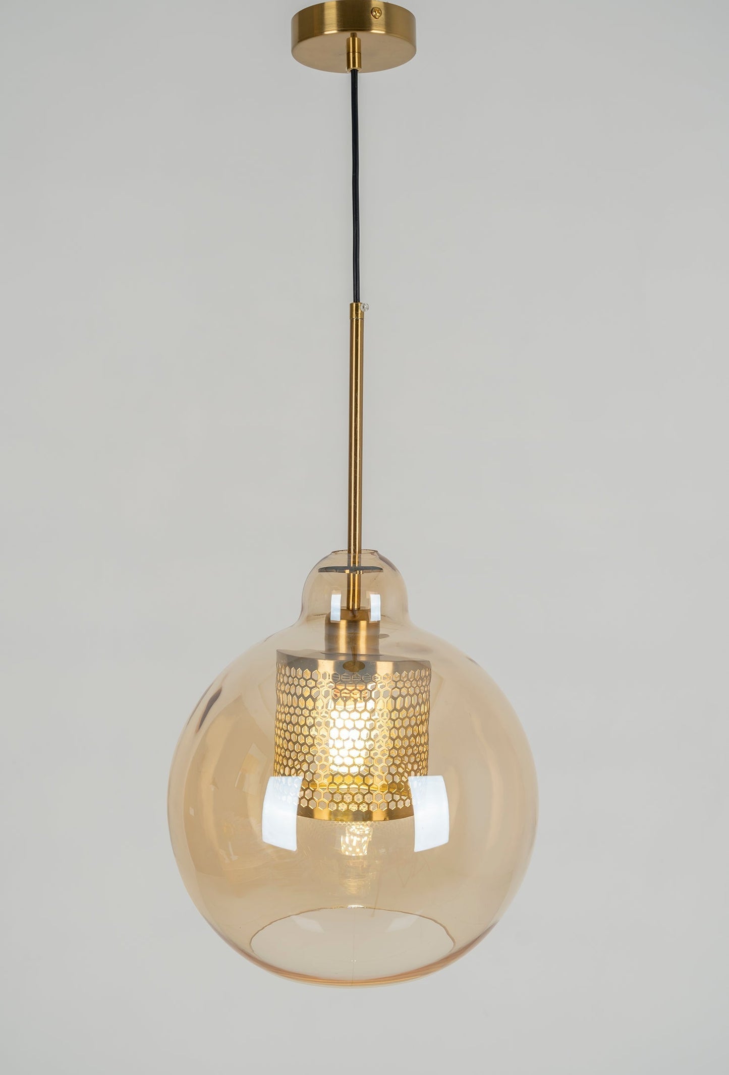 Modern Capsule Perforated Glass Pendant Light 1-Light