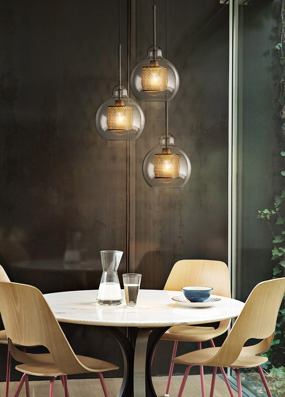 Modern Capsule Perforated Glass Pendant Light 1-Light