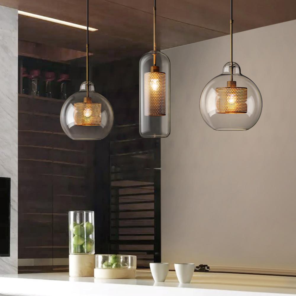Modern Capsule Perforated Glass Pendant Light 1-Light