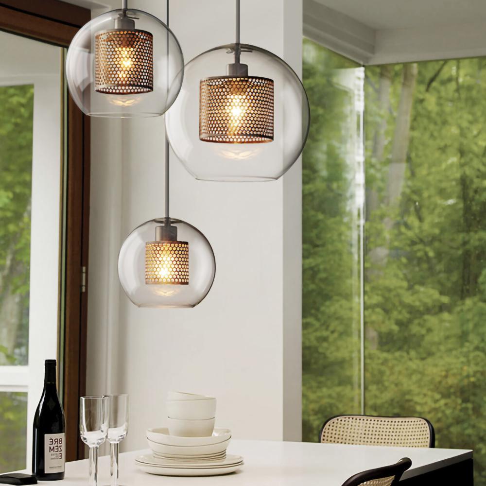 Modern Capsule Perforated Glass Pendant Light 1-Light