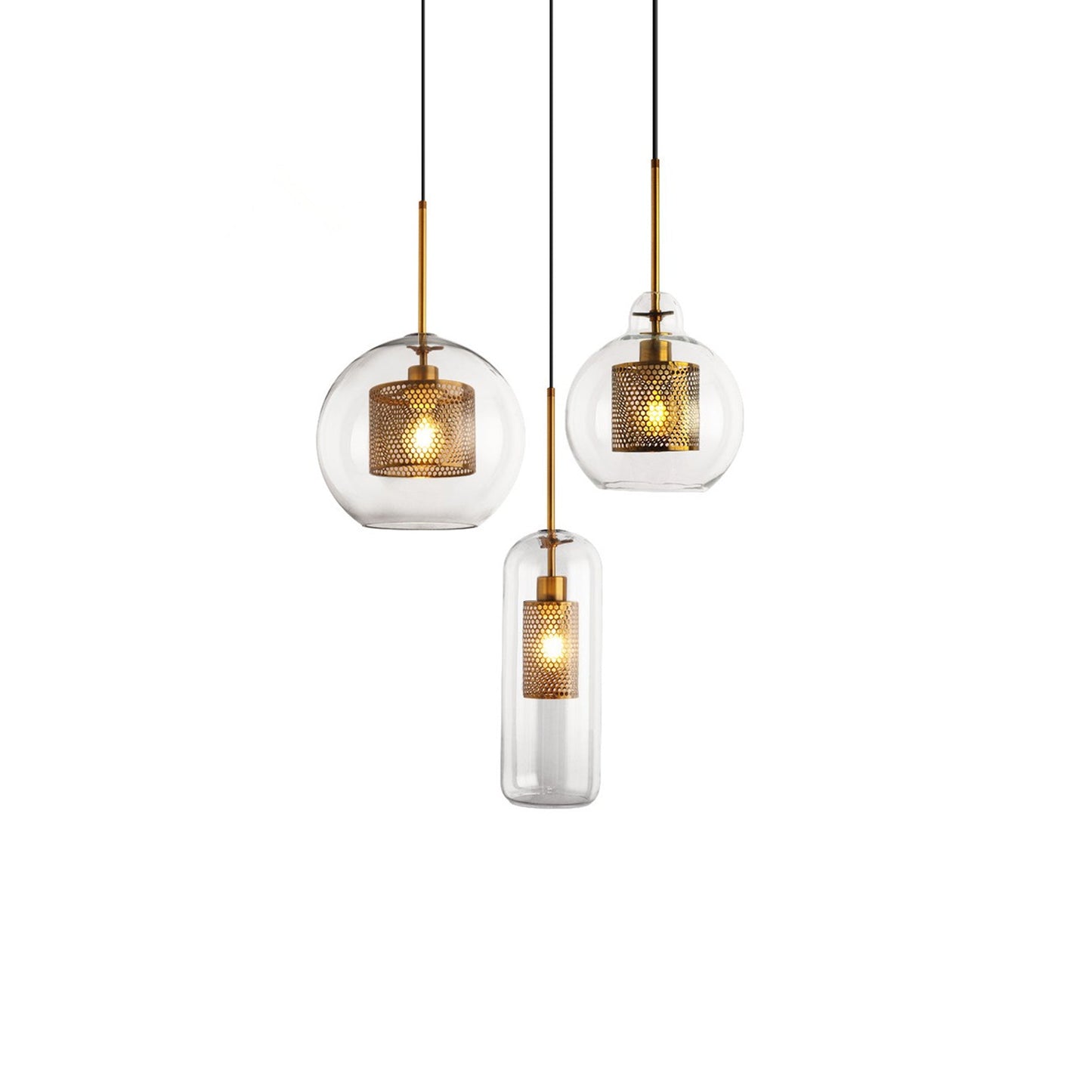 Modern Capsule Perforated Glass Pendant Light 1-Light